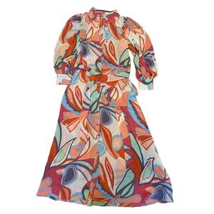 Alexis For Target Mixed Floral Long Sleeve Dress Size S Multicolor